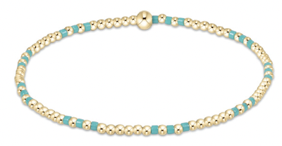 Hope Joy Pattern 2mm Bead Bracelet - Turquoise
