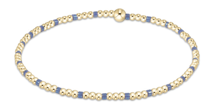 Hope Sincerity Pattern 2mm Bead Bracelet - Bright Blue