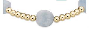Extends - Admire Gold 3mm Bead Bracelet - Aquamarine