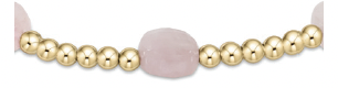 Extends - Admire Gold 3mm Bead Bracelet - Pink Opal