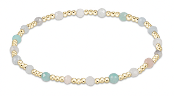 Extends - Gemstone Gold Sincerity Pattern 3mm Bead Bracelet - Hot Mess SS25