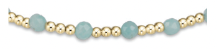 Extends - Gemstone Gold Sincerity Pattern 3mm Bead Bracelet - Amazonite