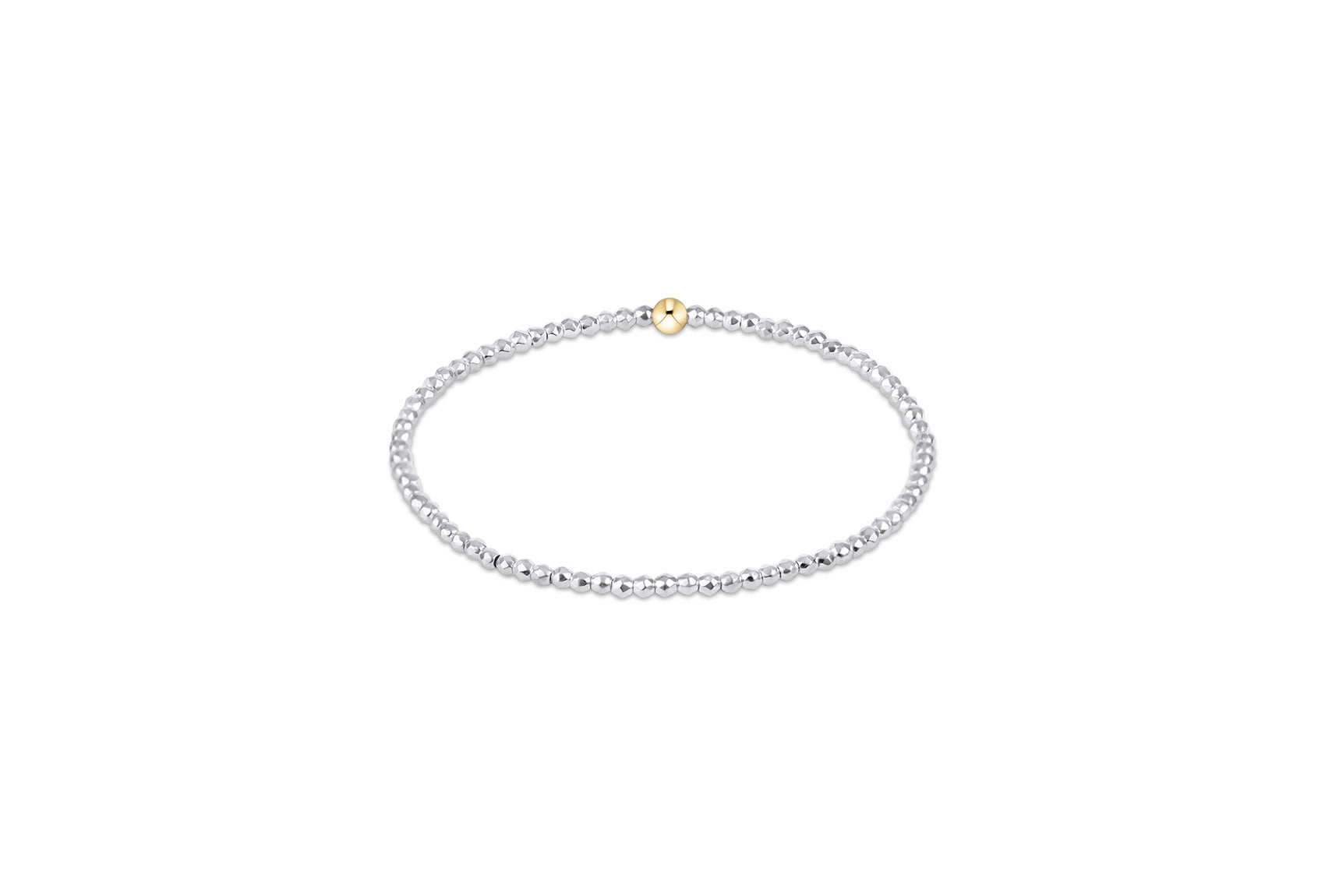 enewton Extends - Bright Silver Faceted Hematite 2mm Bead Bracelet