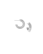 3/4" Ridge Post Hoop Earrings (Available in Gold and Silver)