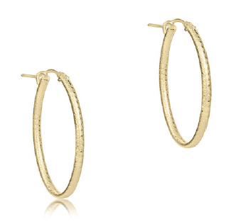 Oval Gold 1" Hoop - Textured