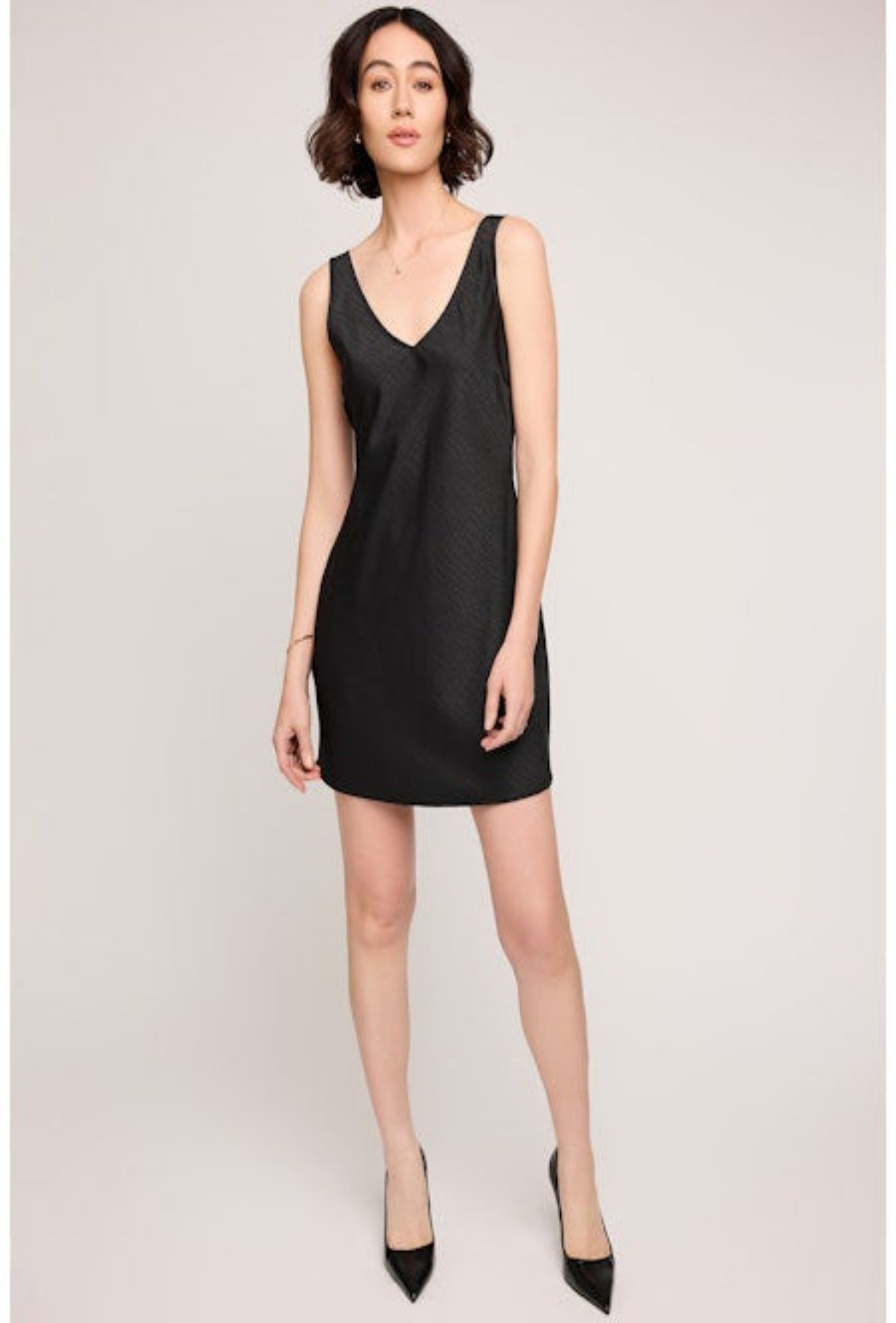 Winona Sleeveless Satin Mini Dress - Black