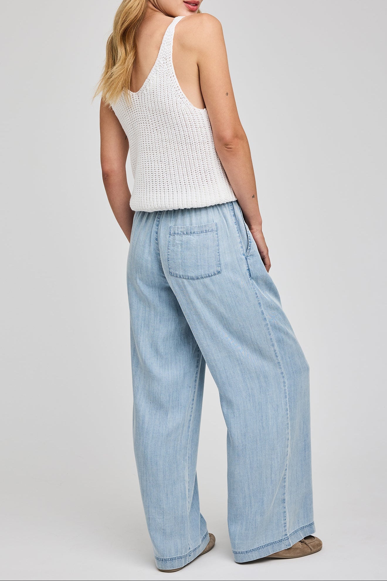 Camille Drawstring Tencel Pant - Light Blue – Rumor Boutique
