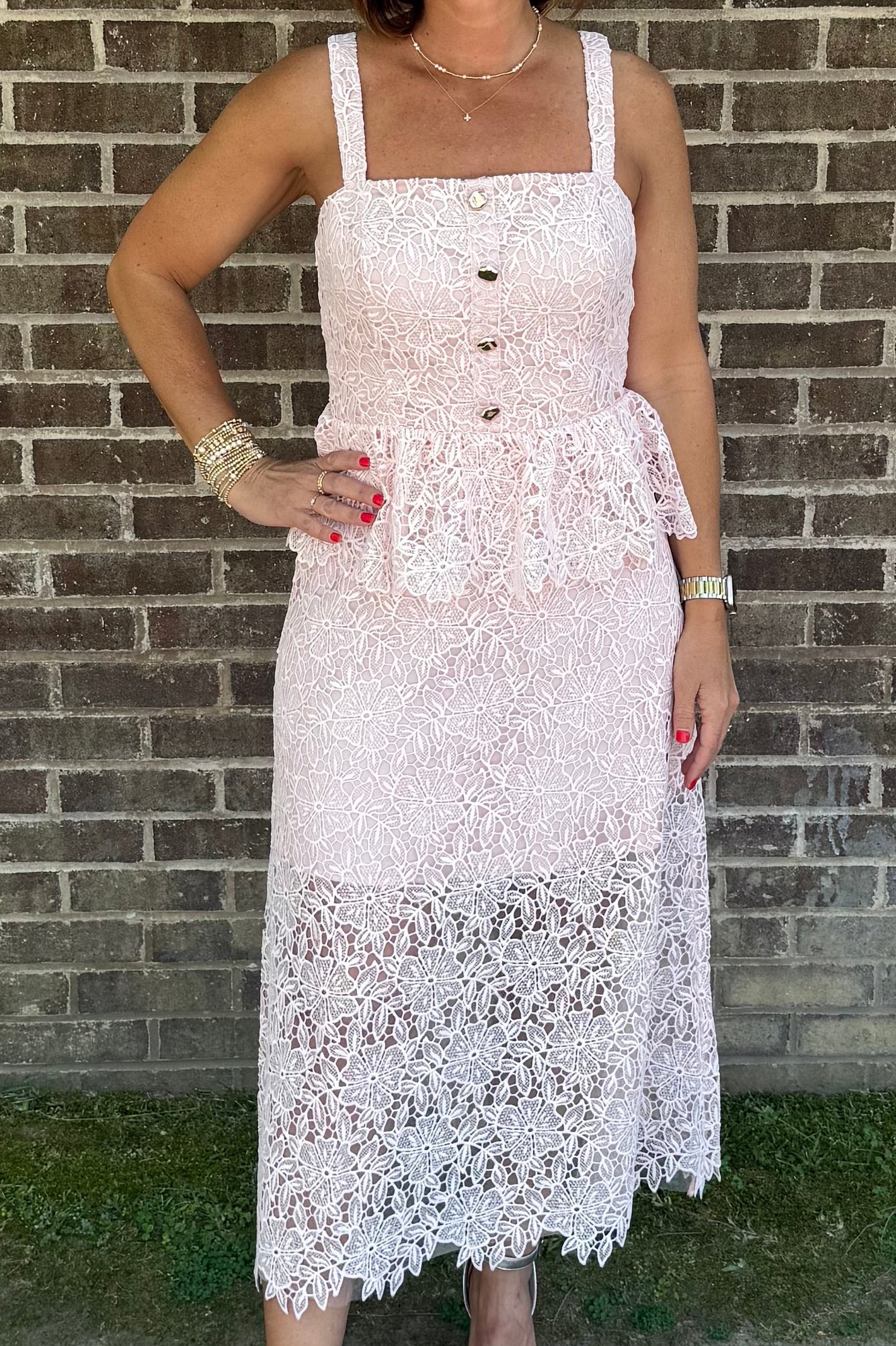knee length dresses size 16 A-Line Knee-Length High-Neck Sleeveless Satin Appliques Beading Button Dress March26 main image 0