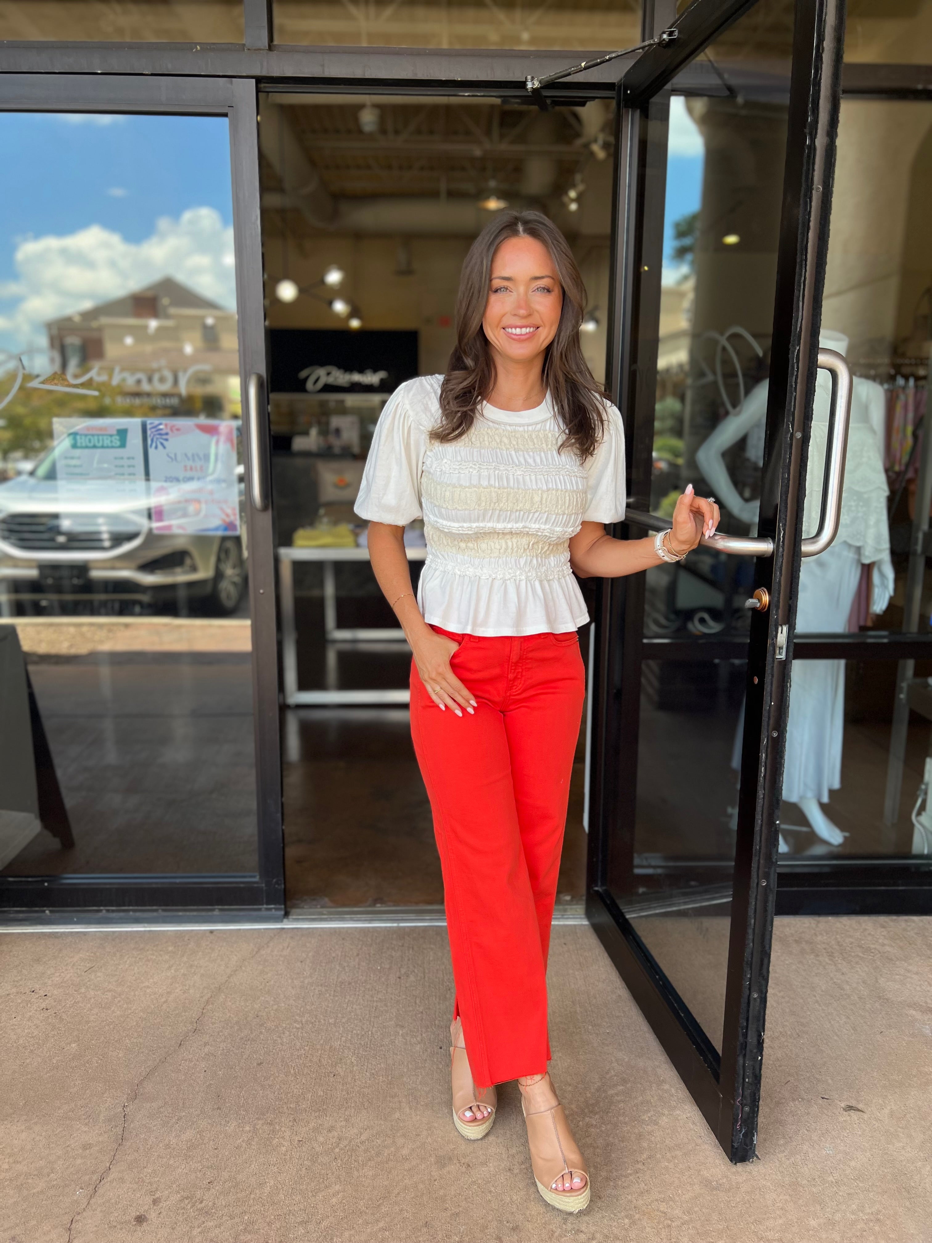 Saige Wide Leg Crop - Tabasco