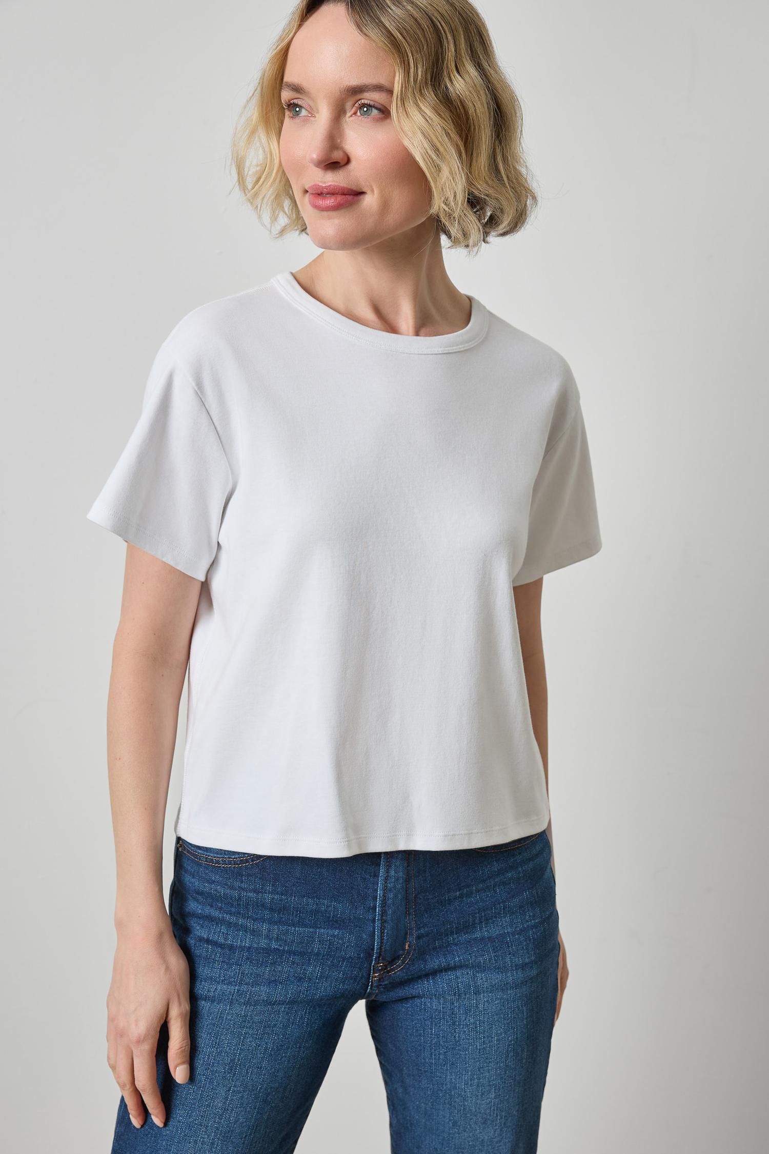 Short Sleeve Easy Tee - White – Rumor Boutique