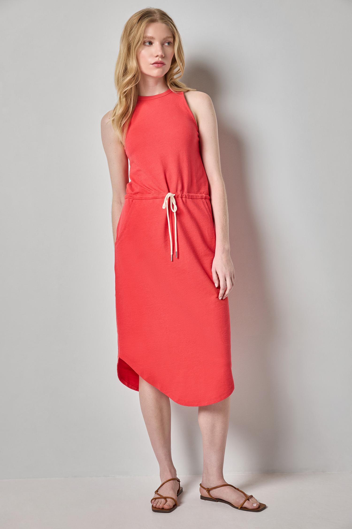 Textured Terry Shirttail Midi Dress - Zinnia  Rumor Boutique