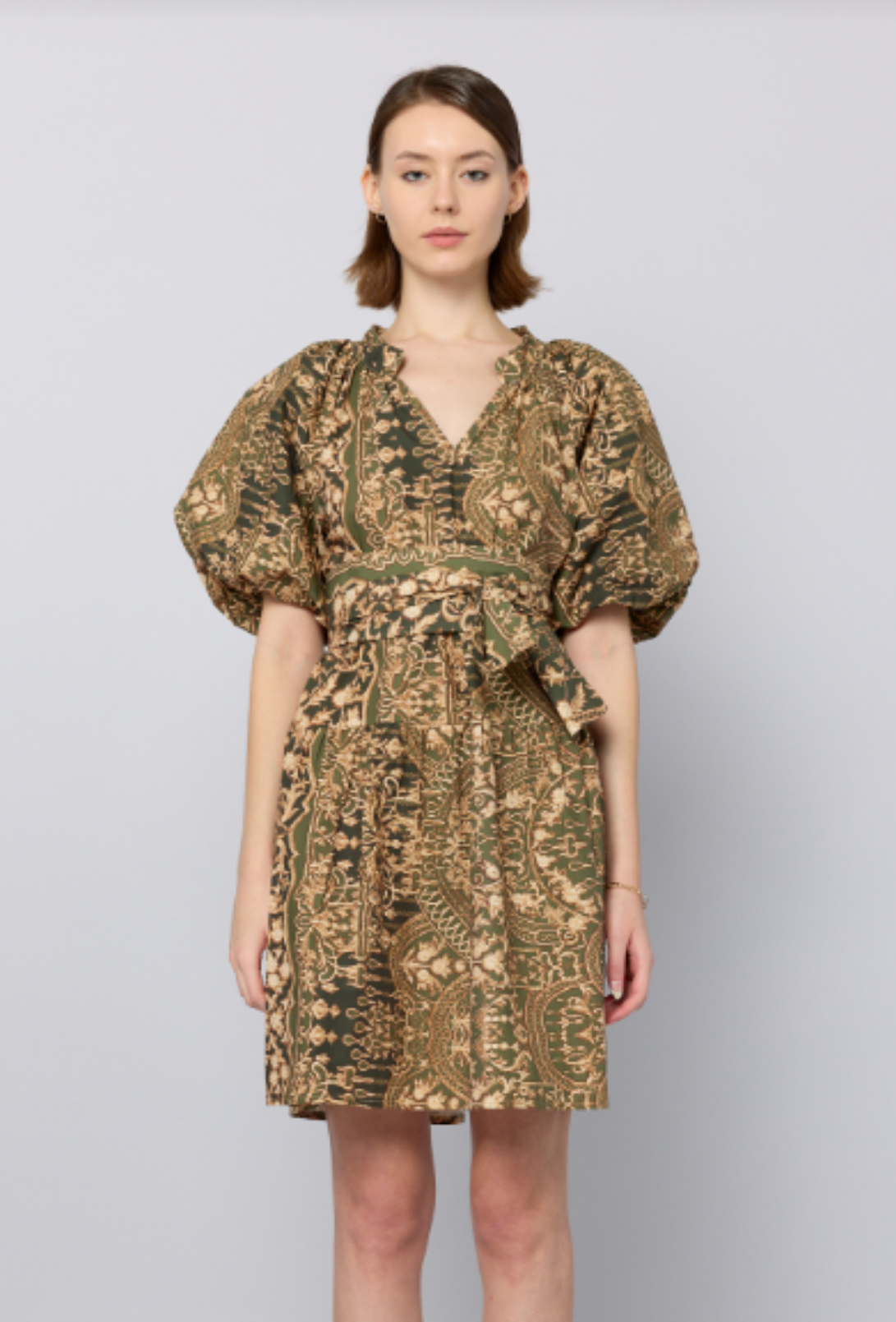 Sadie Mini Dress - Renaissance Leaf