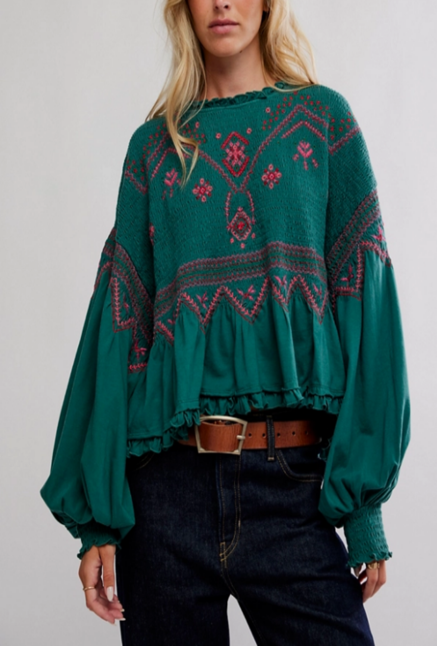 Holly Knit Top - Green Combo