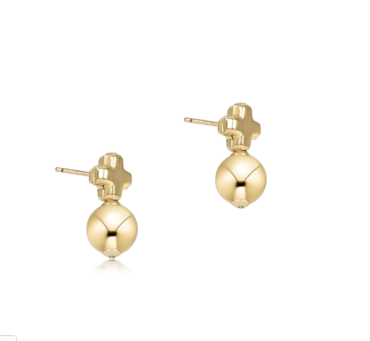 Signature Cross Small Gold Stud - Classic Gold