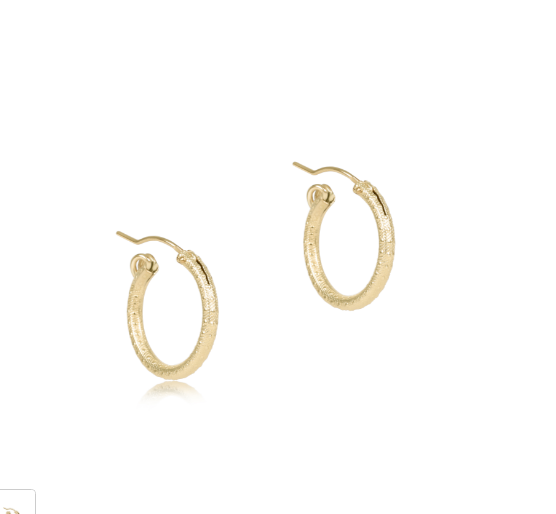 Round Gold 0.5" Hoop - Textured