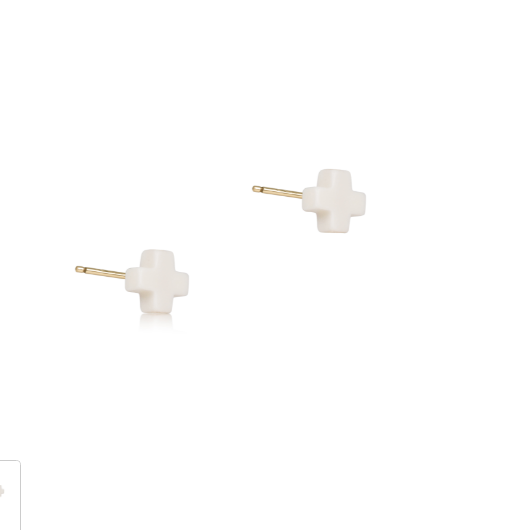 Signature Cross Small Stud - Off-White