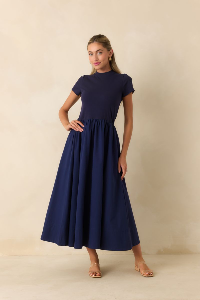 navy blue dress boutique Coming Back For You Navy Blue Tiered Midi Dress  Shop the Mint