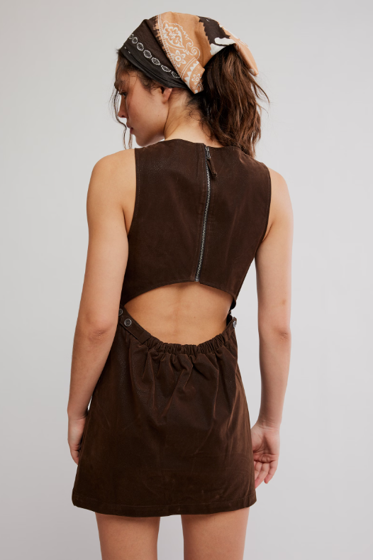 Free People Atlas Suede Mini Dress M / Chocolate Brown