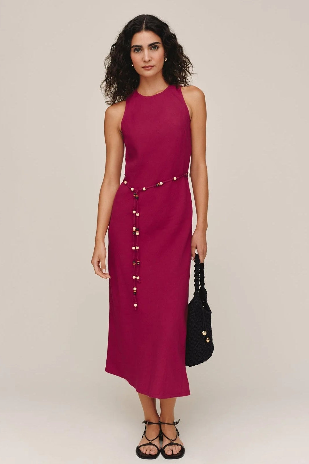 bias midi dress Women's Satin Cut Out Flare Sleeve Bias Midi Dress, Mauve
