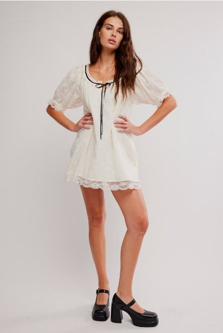 Free People Juno Mini Dress - Tea Black Free People Juno Mini Dress - Tea Black