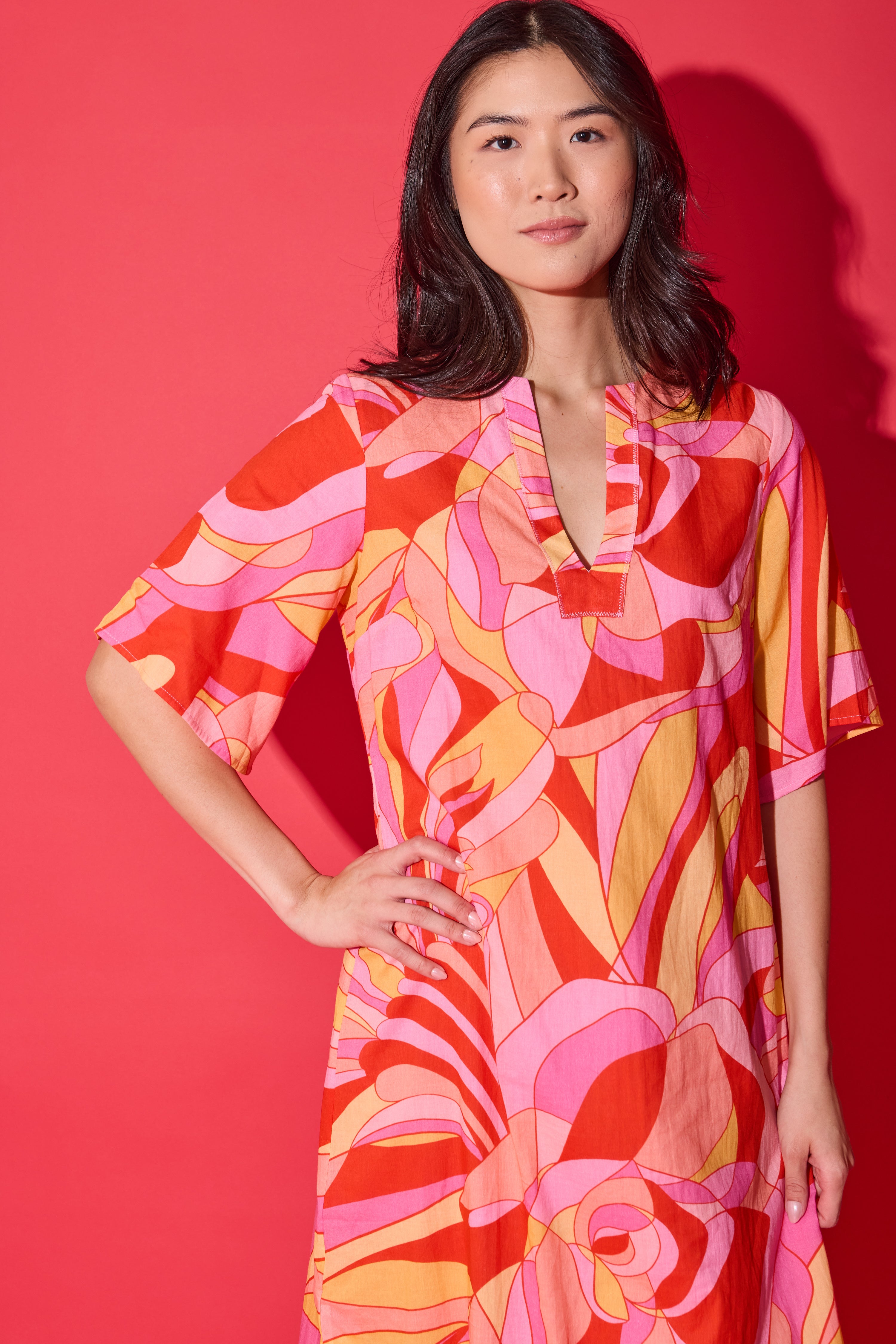 Delaney Dress - Moroccan Poppy – Rumor Boutique