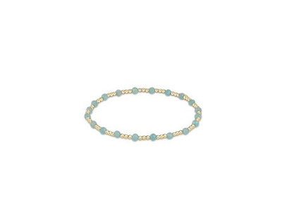 Gemstone Gold Sincerity Pattern 3mm Bead Bracelet - Amazonite