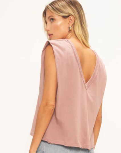 Lexi Exaggerated Shoulder Tank Top