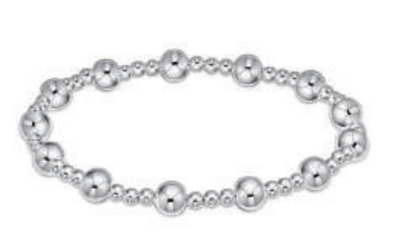Extends - Classic Sincerity Pattern 6mm Bead Bracelet - Sterling