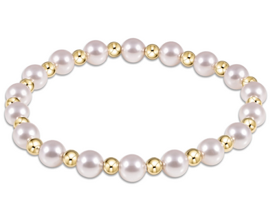 Extends - Classic Grateful Pattern 4mm Bead Bracelet - Pearl
