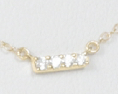 14kt Gold and Diamond Significance Bar Necklace - Four