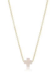 egirl 14" Necklace Gold - Signature Cross Off-White