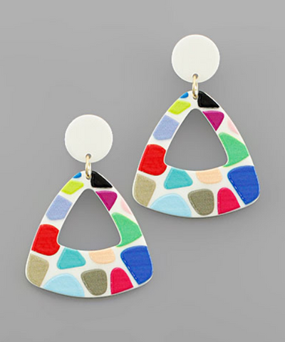 Geometric Color Paint Earrings