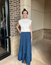 Satin Tiered Maxi Skirt (Available in 2 Colors)
