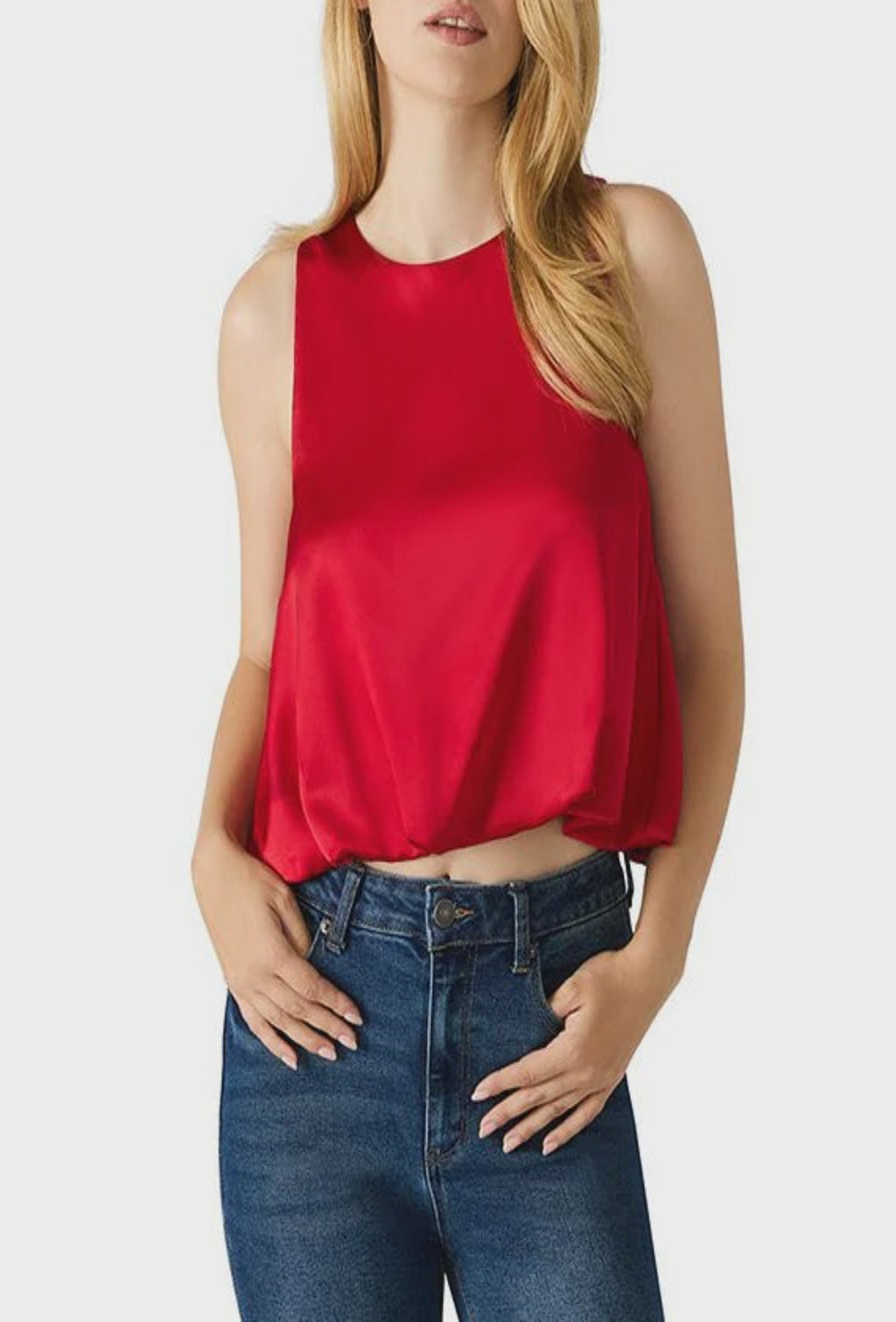 Yazmin Sleeveless Top - Dark Red