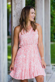Caitlyn Dress - Coral Zebra
