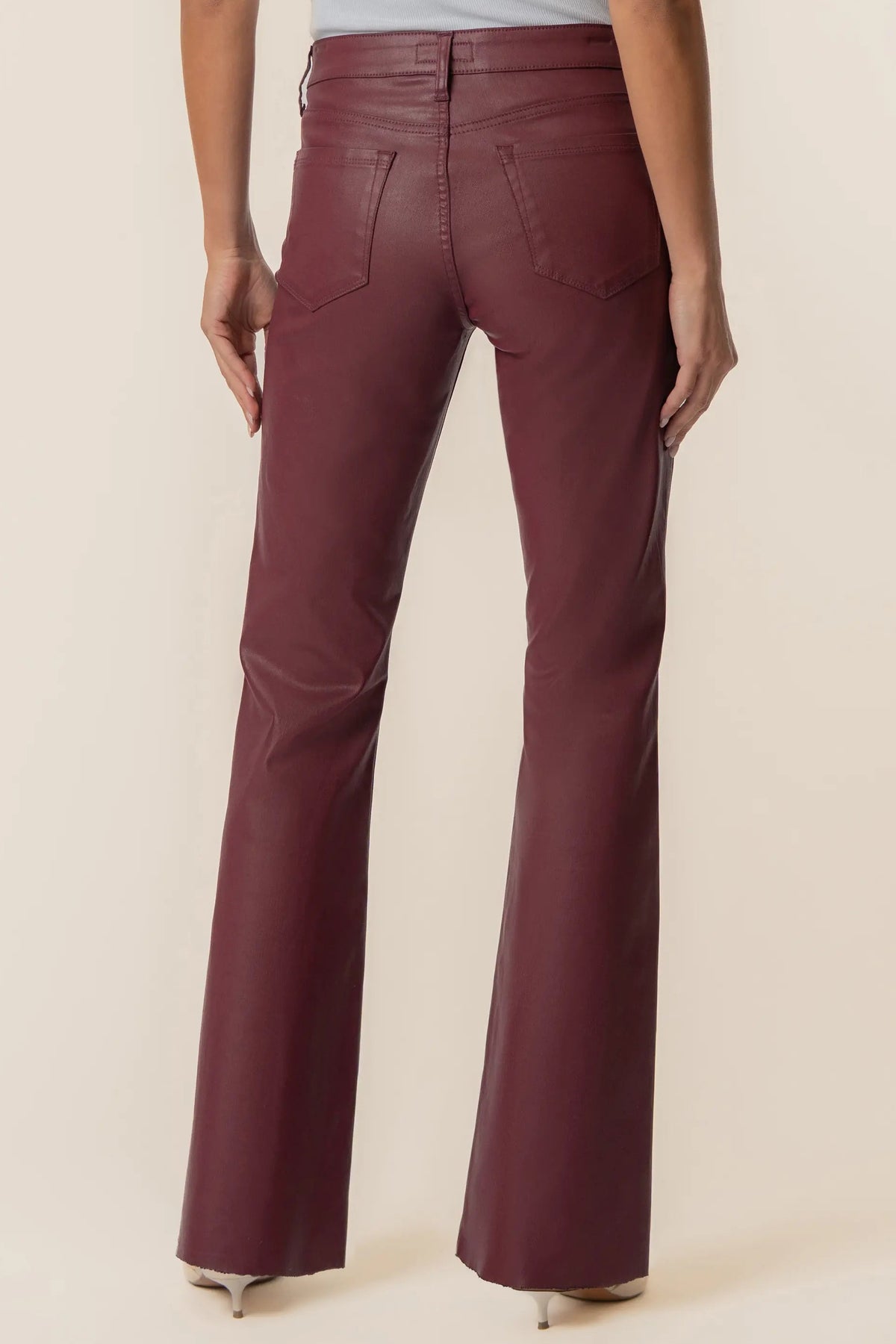 Stella High Rise Coated Fab Ab Flare w/ Raw 31" - Wine Cup
