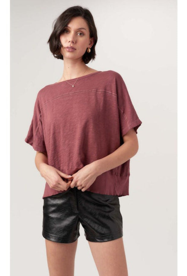 Jae Seamed Elbow Sleeve Tee - Sugar Plum