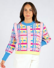 Sweetheart Sweater - Rainbow Plaid