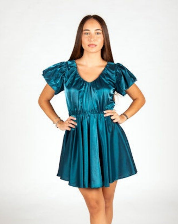 Alexandra Dress - Party Teal