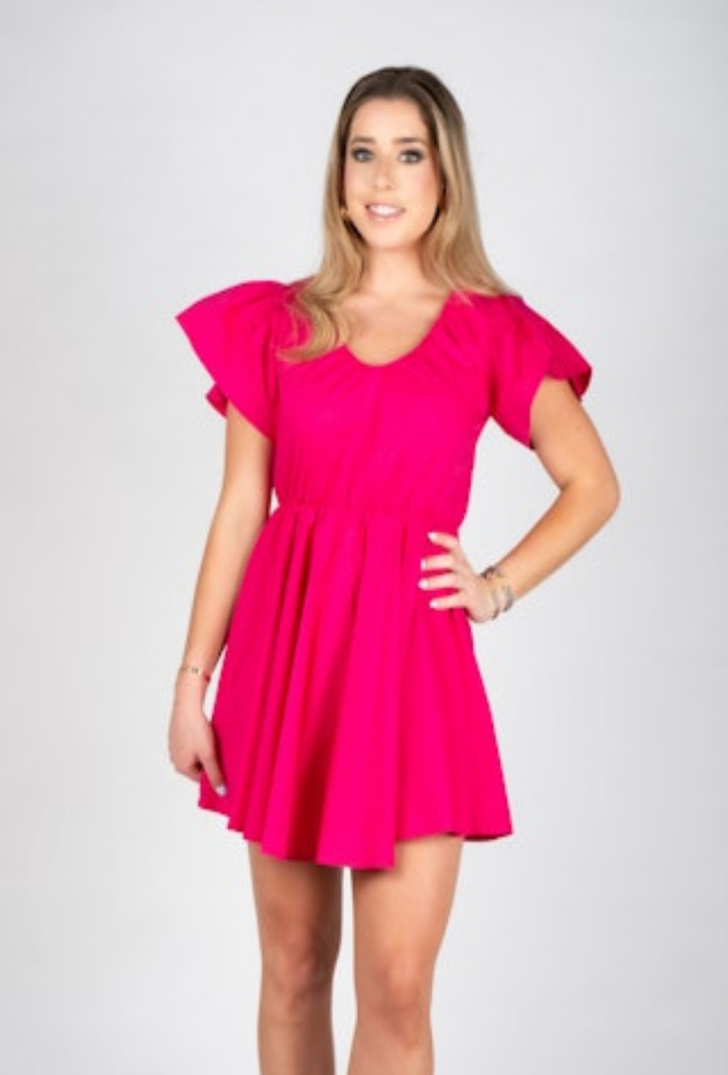 Alexandra Dress - Fuschia Poplin