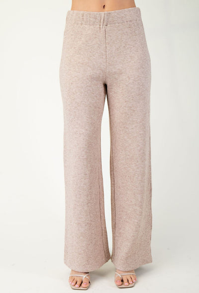 High Waisted Knit Pant - Taupe