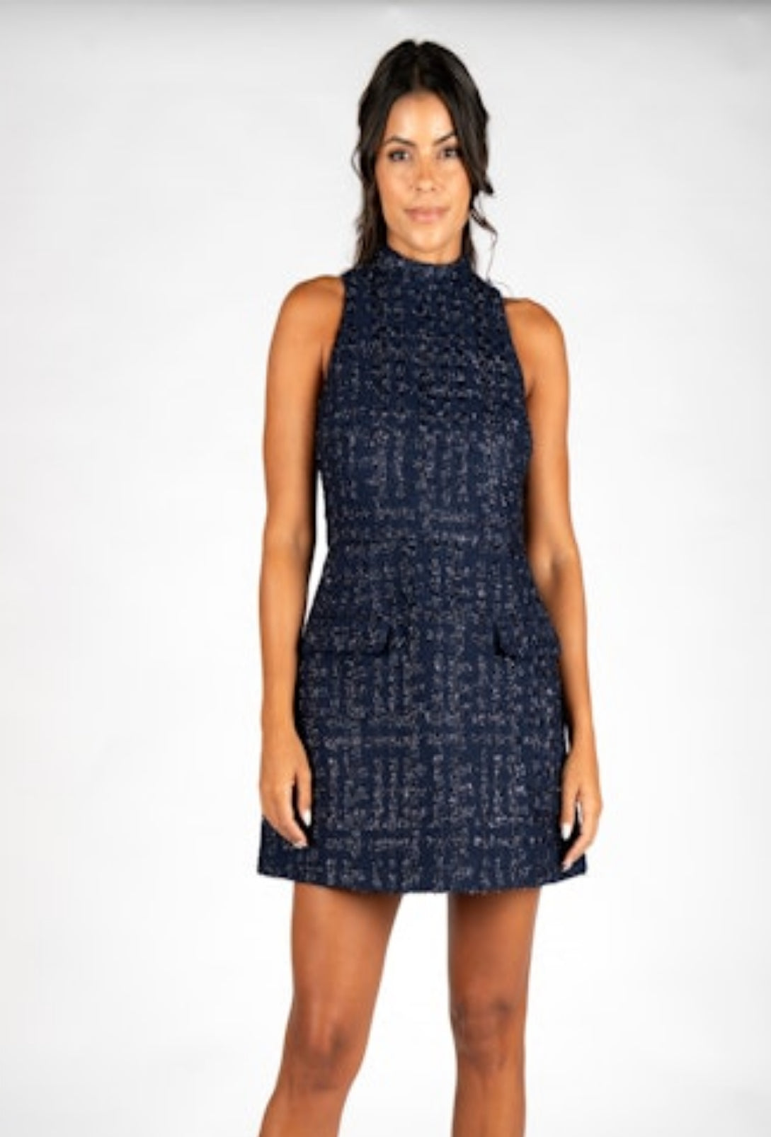 Darcy Dress - Navy Tweed