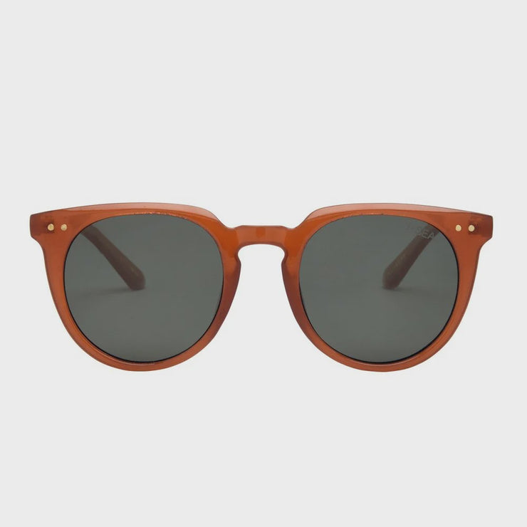 Ella Sunglasses - Maple/Green Polarized Lens