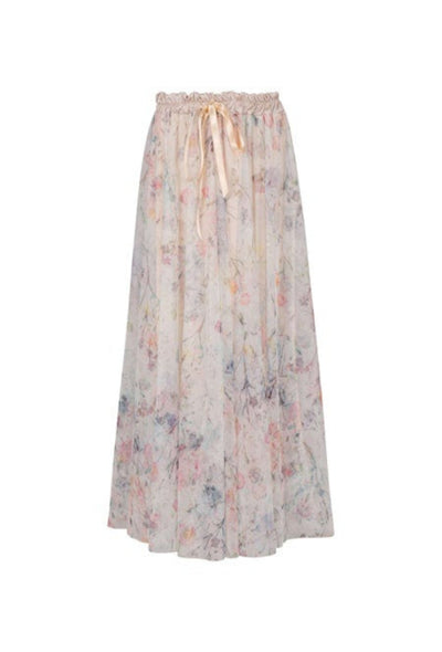 Chiffon Midi Skirt - Watercolor