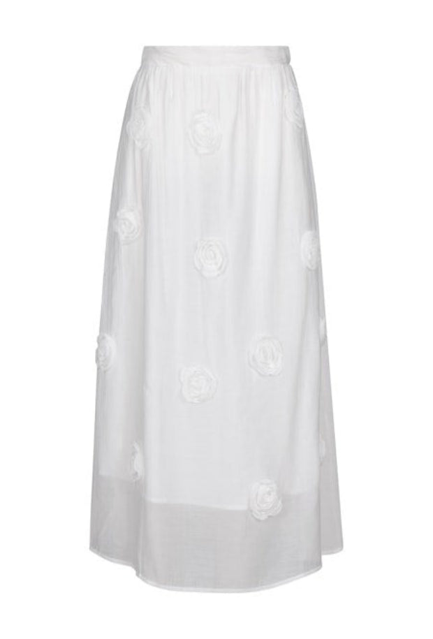 Poplin Woven Midi Skirt - White