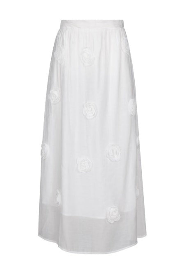 Poplin Woven Midi Skirt - White