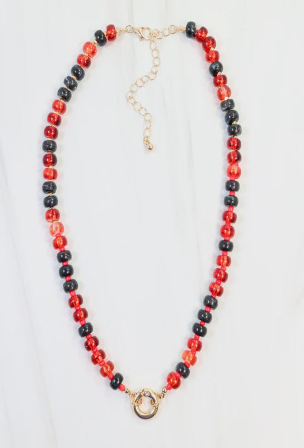 McLane Stone Necklace _ Red/Black