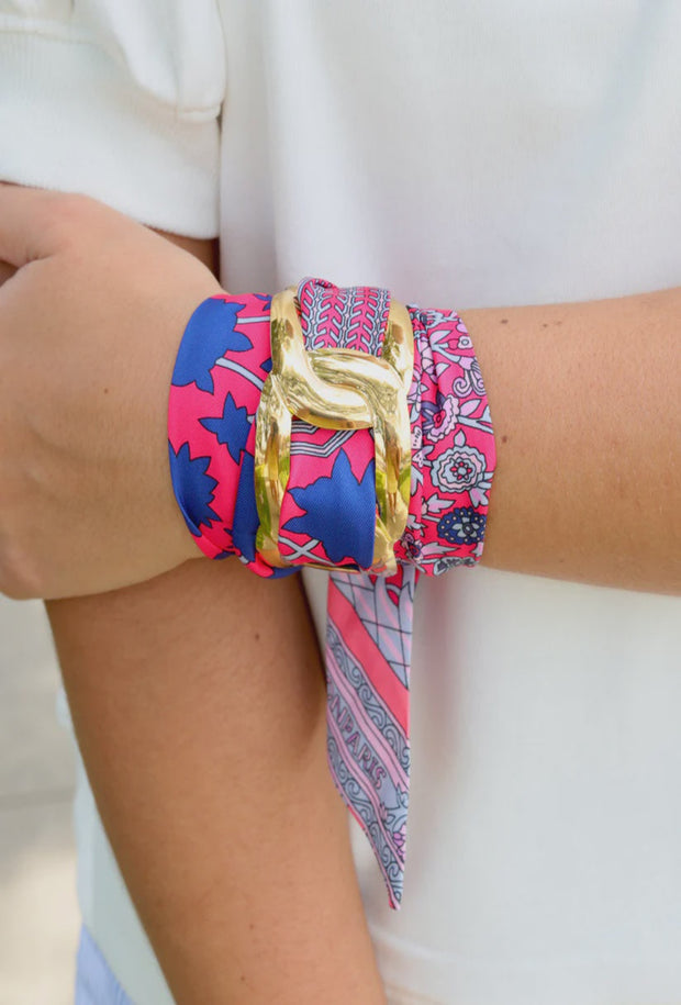 Sedgefield Scarf Bracelet - Navy/Red