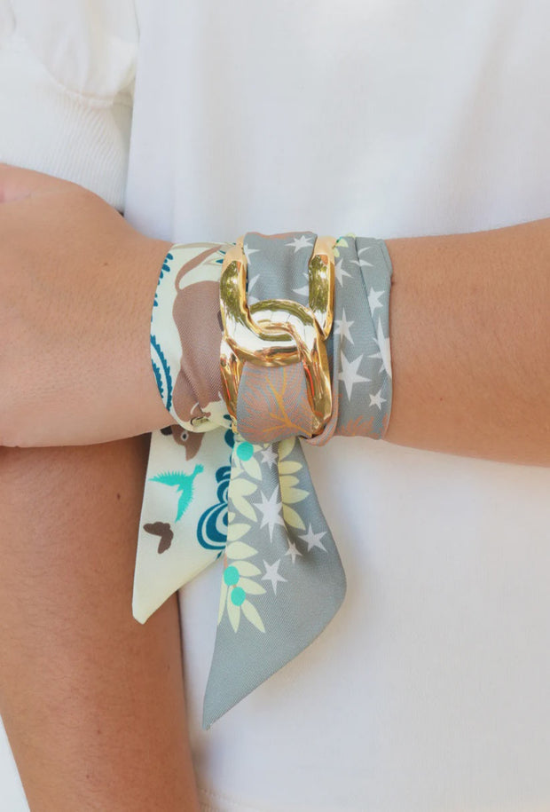 Sedgefield Scarf Bracelet - Tan Teal