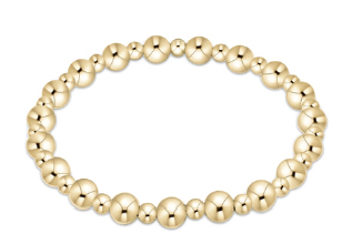 Extends - Classic Grateful Pattern 6mm Bead Bracelet - Gold
